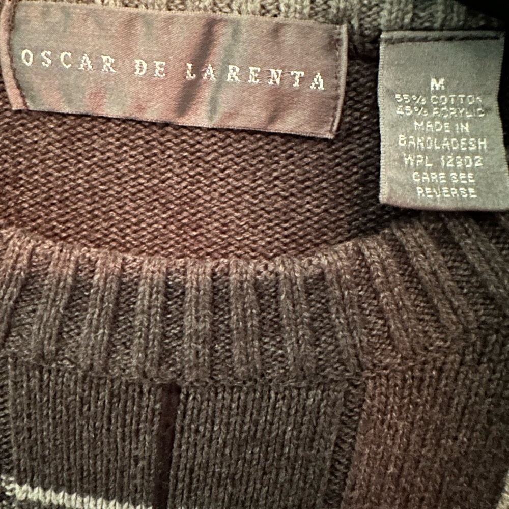 Oscar de la Renta Rich Brown Crewneck Sweater
